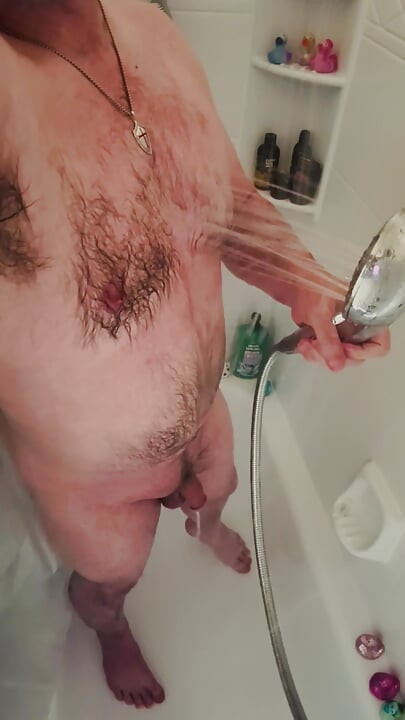 morning shower with a semi