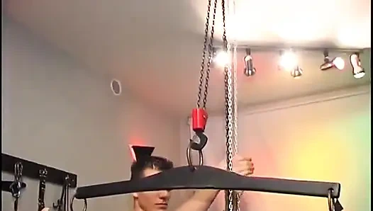 Tied up teen with nice small tits gets whipped