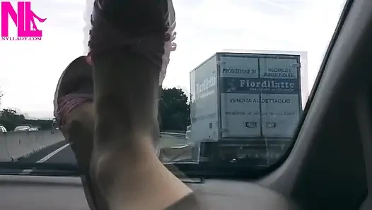 Dangling on the Passenger Seat in the Car