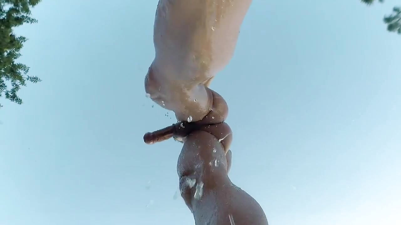 Outside Nude Shower at the Pool and Slowmotion