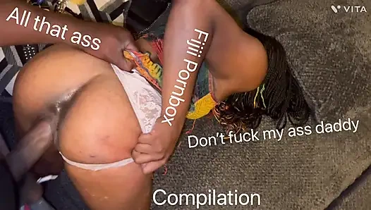 Горячая фиджийская попка папочки, вся эта задница, 18 анальная королева и большой черный член, подборка