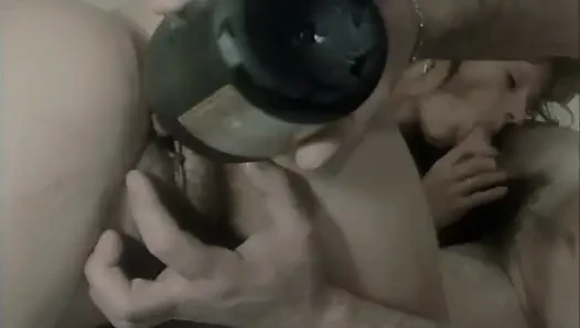 Her Boyfriend Is Away and She Arranges a Threesome