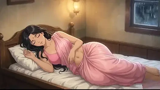 Barsaat Ki Raat Mein Padosi Ne Akeli Bhabhi Ko Tarpa Diya