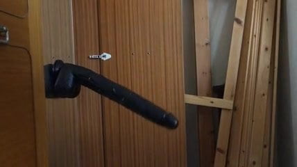 Taking a big dildo