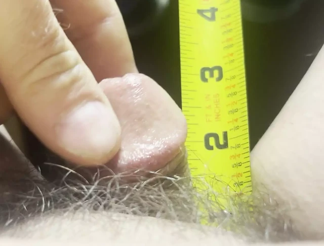Trying too Jack off a two inch micro cock