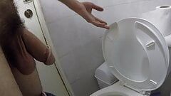 pissing in my friends bathroom closeup