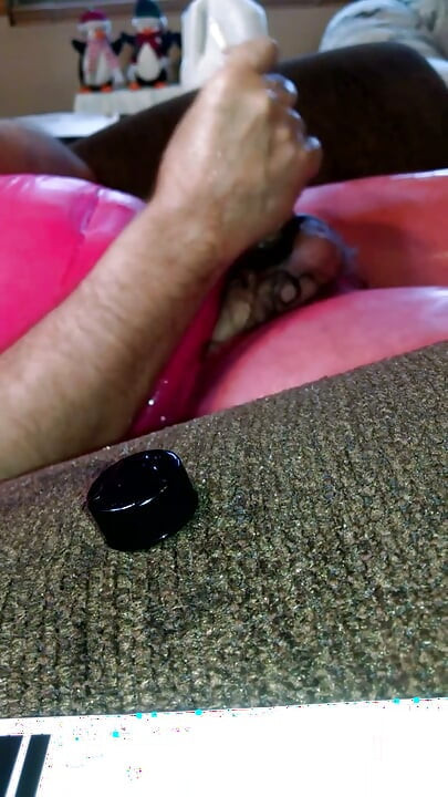 Gay, cd, slime, sounding, thủ dâm trong quần tất nylon hồng.