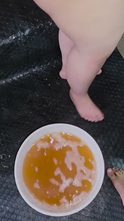Anal destruction inside the house and total humiliation with a bucket full of piss outside the house. | Clip 1