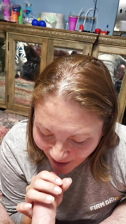 Dirty talking milf while sucking cock talks about why she likes sucking dick and how she wants guys lined up to for a blowjob
