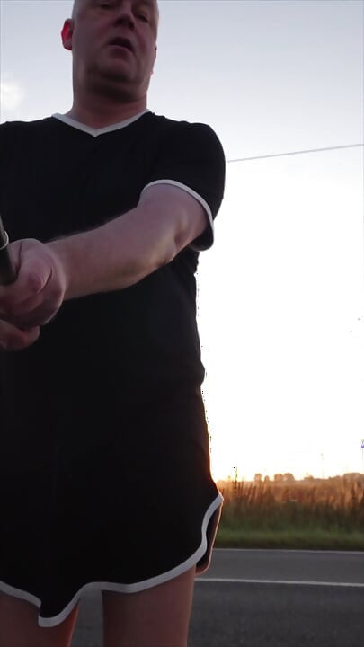 Walk in Tights on the Country Road