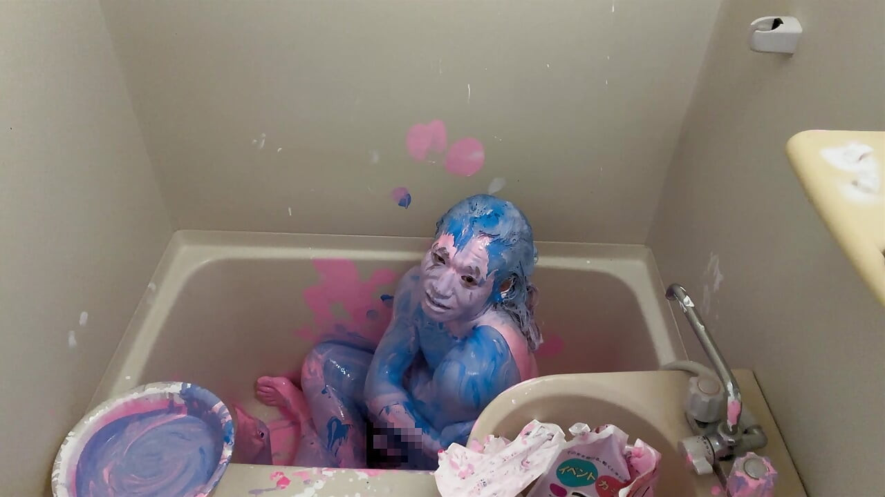 Wet&Messy Paint-Covered Crossdresser 1