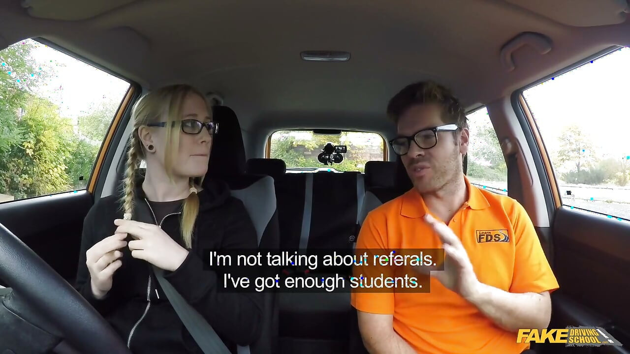 Fake Driving School - Naughty Student Satine Spark Blows Instructor for Passed Driving Test