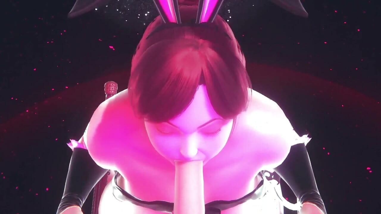Gruba dojrzała twarz króliczka siedzi na kliencie w swoim klubie: Hentai porno 3D