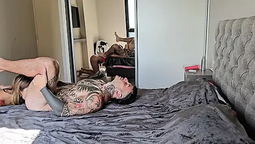 Behind the Scenes! Amateur Couple Have Sex in the Morning. Double Penetration