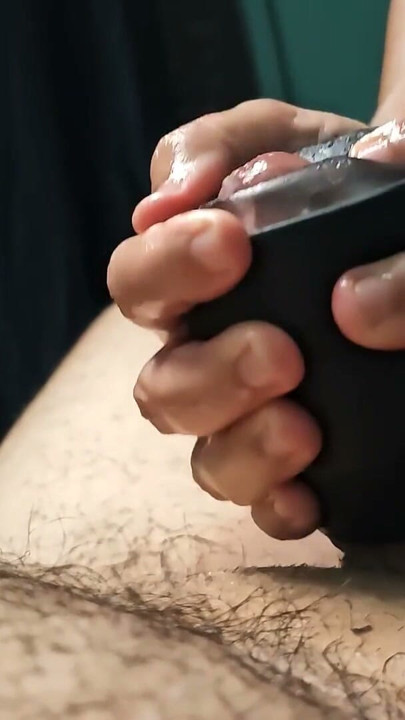 Vibrator toy used to masturbate husbands cock | Clip 1