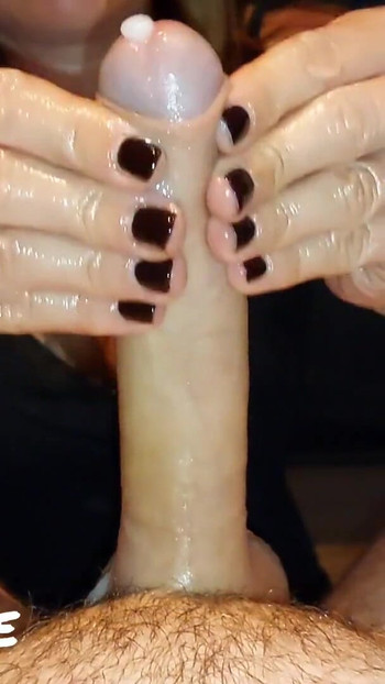 Key moment from "From Soft To Hard. A Sensual Handjob (Milking-time)"