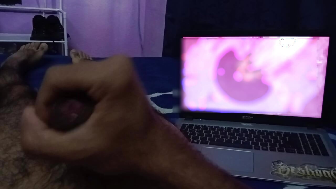 The shy otaku boy masturbates after school to hentai and cums hard