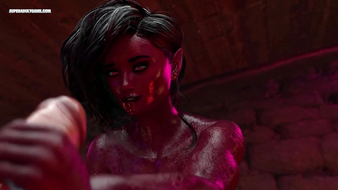 Szalona hardcore twarz jebanie - ma usta wypełnione spermą (animacja 3D Futa)