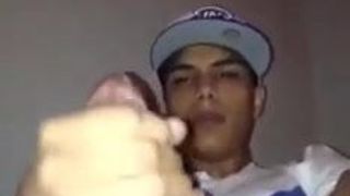 Latino boy wank and cum