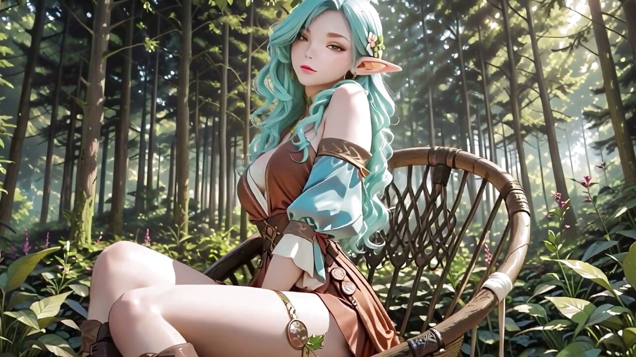 Forest Fantasy! Green-haired Mage & Blue Elf in a Private Walk