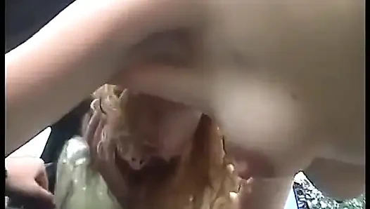 Блондинку-сучку застукали на обочине дороги