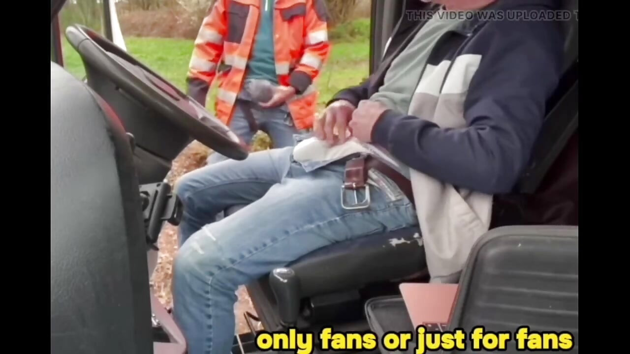 Two guys  gay with big dicks are fucking outside in the parking lot