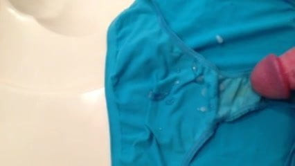 Cumming on wife's pantys