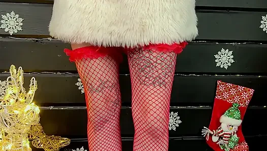 Santa's Girl Fuck in the Ass with Dildo