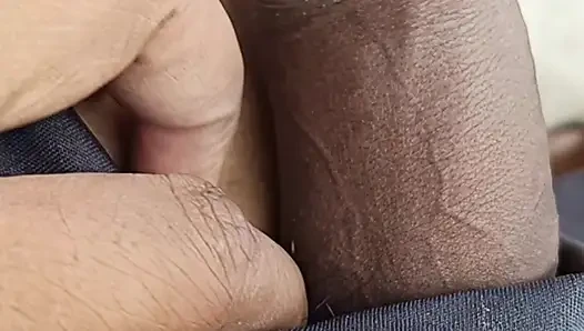 Cute boy show her tight dick in public restroom