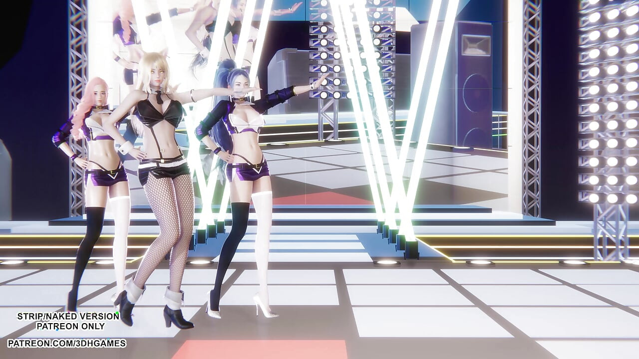 MMD - Red Velvet - Russian Roulette - Ahri Kai'Sa y Seraphine Sexy Kpop Dance League of Legends Hentai Sin Censura 4K 60FPS