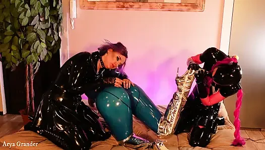 Latex Rubber Funny Fetish Home Threesome Party Just Relax