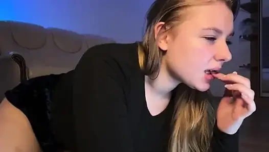 Jucielussie bouncing natural tits and fingering in doggystyle