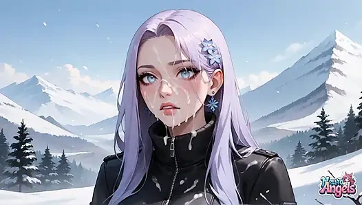 Snow Queen's Milk Spray Orgasm in Alpine Peaks