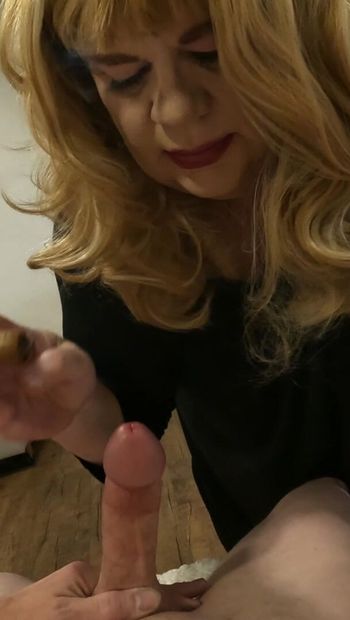 Smoking a Big Cigar and a Big Cock CD Sissy Fiona Fortune BJ