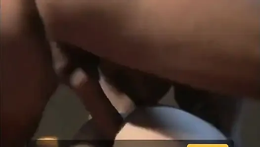 Teen against two hung jocks