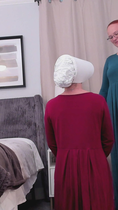 A Handmaid's Tale - Cuckquean Wife Holds Handmaid While Husband Breeds Her