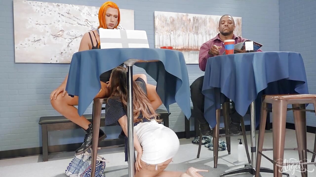 TRANS ANGELS - Cherie Deville Dante Colle Can't Resist Getting Fucked With Aspen Brooks At The Coffee Shop