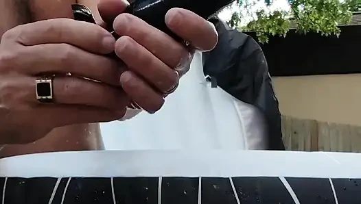 Shoving a Huge dildo in my ass