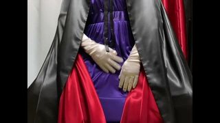 紫のドレスとサテンマント重ね着で満足する動画 Part.2