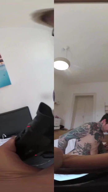 Stunning moment from "Katarina Rina - Tan Teenager W Massive Ass Cannot Stop Cumming In Monster Cock Threesome - Vr Part"
