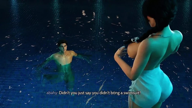 Seductive Swimmer Sucking Cock in the Swimming Pool