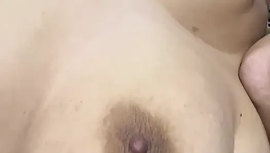 She bounced my huge tits and massaged them very tasty