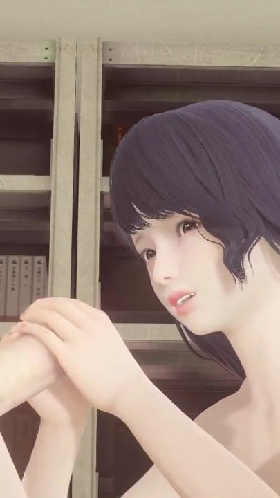 Must-see moment from "Hentai Uncensored - Futanari cum in Shoko's face in library"