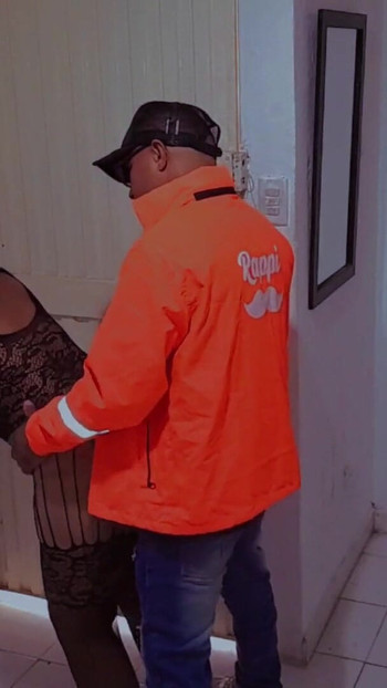 Epic moment from "Sex with unknown delivery man, I receive him in lingerie, I give blowjob, I suck his dick and he lets me"