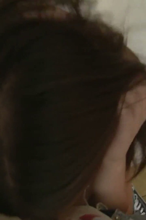 Asian babe sucks a huge cock then rides it to a cumshot