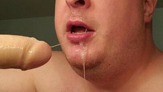 Deep throat dildo face fuck