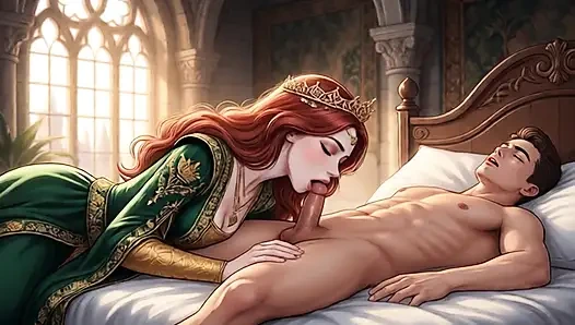 Hot AI princess lets you fuck her in her palace