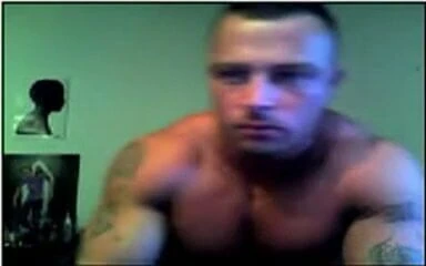 Handsome Tattooed Bodybuilder Strips and Cums on Cam