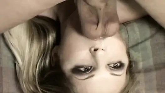 Die freche französische schlampe wurde ins gesicht gefickt und mit sperma bedeckt