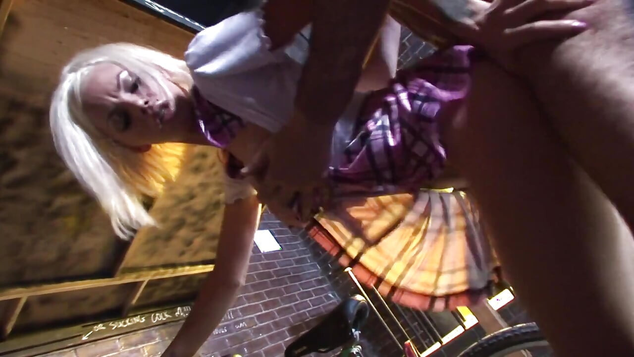 Blonde slut gives head in underground place without regrets
